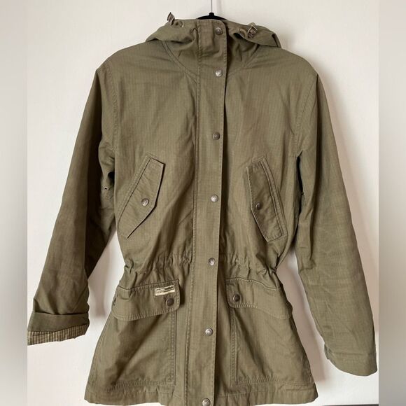Ralph Lauren khaki hooded jacket, full zipper, snaps and drawstring, logo - Picture 1 of 16